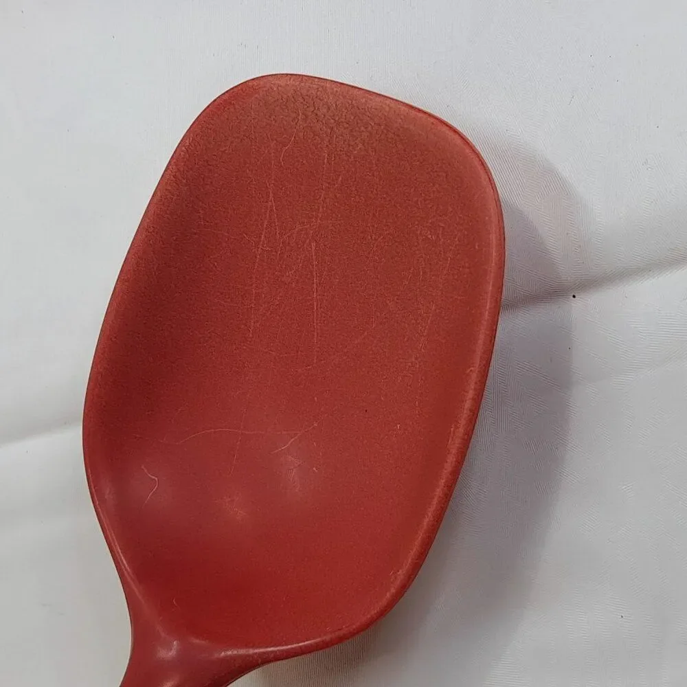 Dansk red serving spoon solid melamine red plastic cooking utensil scoop Vintage